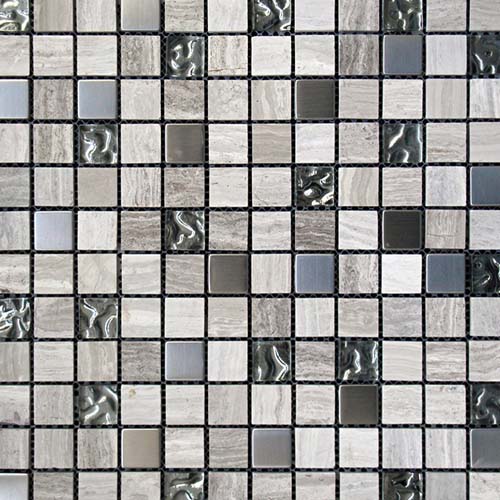 Grey Stone 23x23mm Square Segment Mosaic Tiles